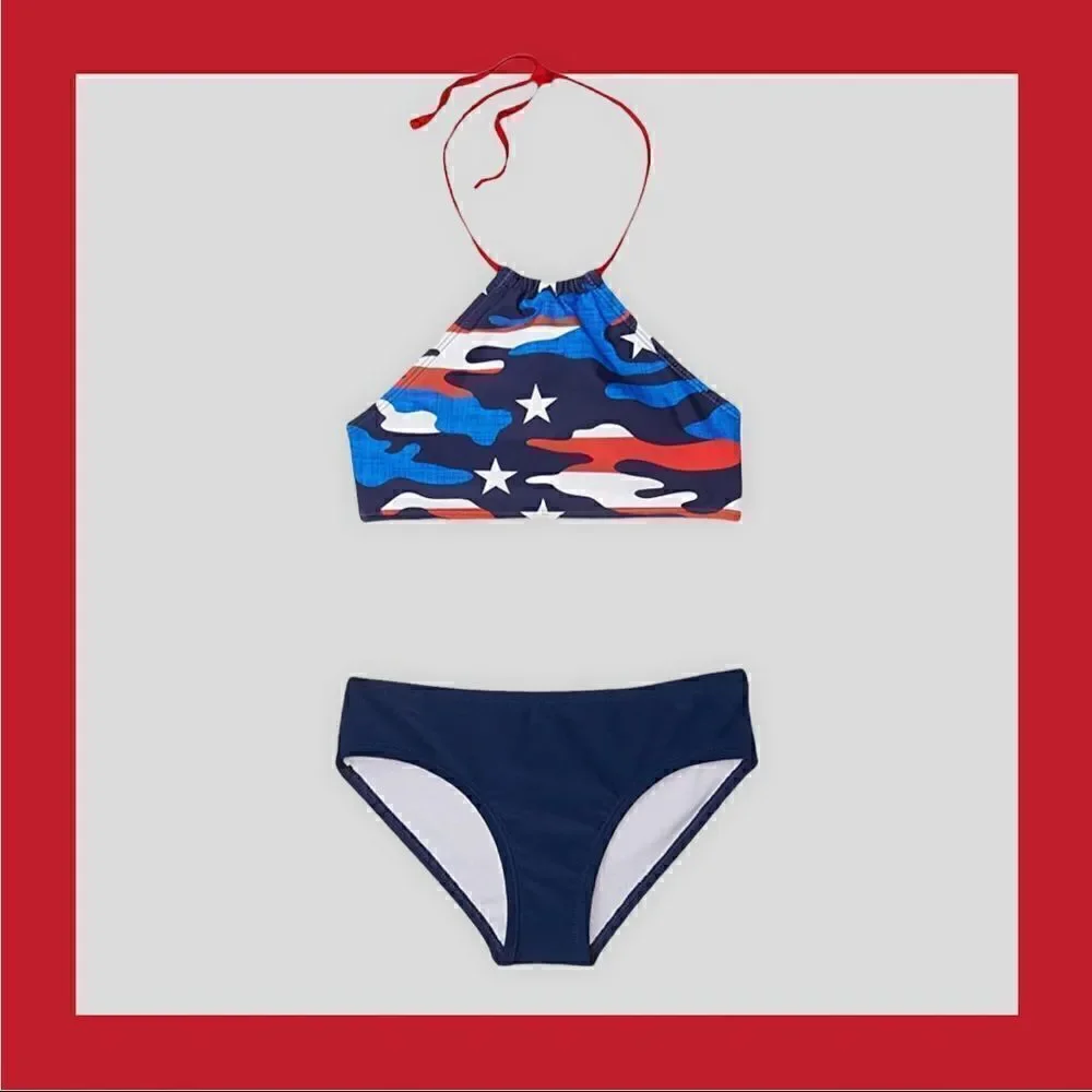 Kanu Surf Red White & Blue,   Halter Top Bikini for Baby